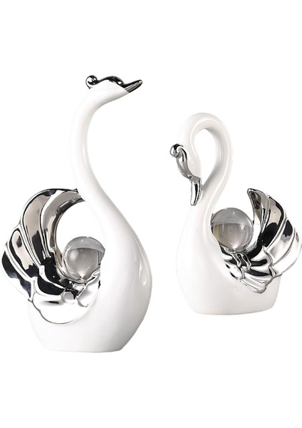 2 Kuğu Heykelleri Heykel Hatıra Hediye Sehpa Dekorasyonu Için (Yurt Dışından)