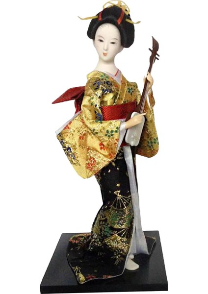 12 "japon Geyşa Oryantal Heykelciği Dekorasyon Için Altın ve Sarı (Yurt Dışından)