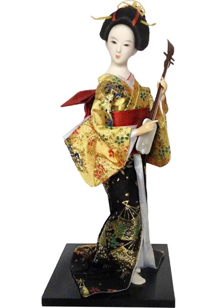 12 "japon Geyşa Oryantal Heykelciği Dekorasyon Için Altın ve Sarı (Yurt Dışından)