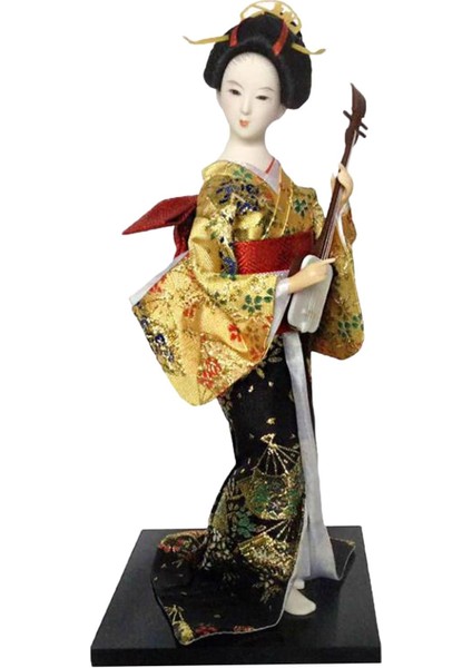 12 "japon Geyşa Oryantal Heykelciği Dekorasyon Için Altın ve Sarı (Yurt Dışından)
