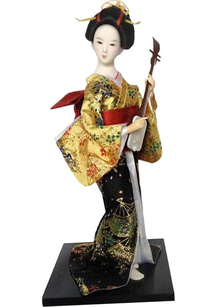 12 "japon Geyşa Oryantal Heykelciği Dekorasyon Için Altın ve Sarı (Yurt Dışından)