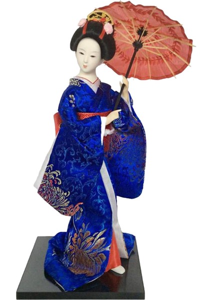 12 "japon Geyşa Oryantal Heykelciği Dekorasyon Için Mavi (Yurt Dışından) fırsatları