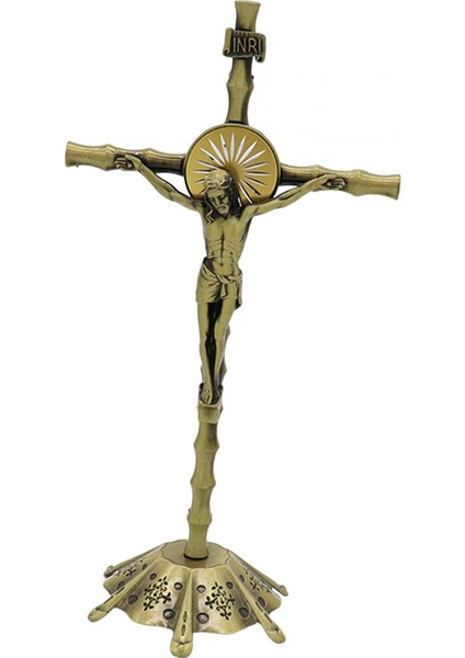 Ev Için Temel Heykel Duası ile Ayakta Haç Şükran Günü Noel Bronz (Yurt Dışından)