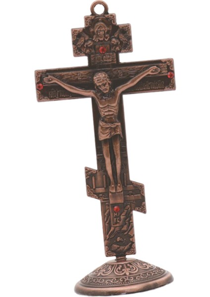 Crucifix Duvar Geçişleri Antika Metal Haç Masa Ofis Raf Retro Tarzı Kırmızı (Yurt Dışından)