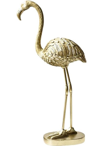 Altın Flamingo Heykelcik Heykel Ev Oturma Odası Süslemeleri A (Yurt Dışından)