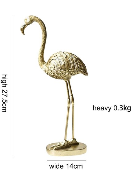 Altın Flamingo Heykelcik Heykel Ev Oturma Odası Süslemeleri A (Yurt Dışından)