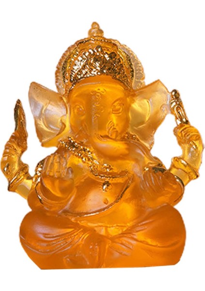 Ganesha Heykeli Fil Buddha Heykeliı Reçine Heykel Süsleri Turuncu 7.6x7.5x8.5cm (Yurt Dışından) fırsatları