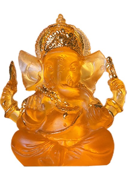 Ganesha Heykeli Fil Buddha Heykeliı Reçine Heykel Süsleri Turuncu 7.6x7.5x8.5cm (Yurt Dışından) indirimleri