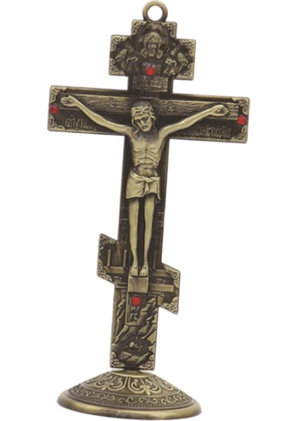 Crucifix Duvar Geçişleri Antika Metal Haç Masa Ofis Raf Retro Stil Mavi (Yurt Dışından)