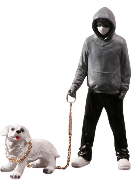 Reçine Figürinleri Soyut Insan Heykel Koleksiyonu Parti Köpekleri Heykel Gri (Yurt Dışından) modelleri