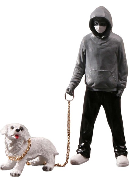 Reçine Figürinleri Soyut Insan Heykel Koleksiyonu Parti Köpekleri Heykel Gri (Yurt Dışından) fırsatları