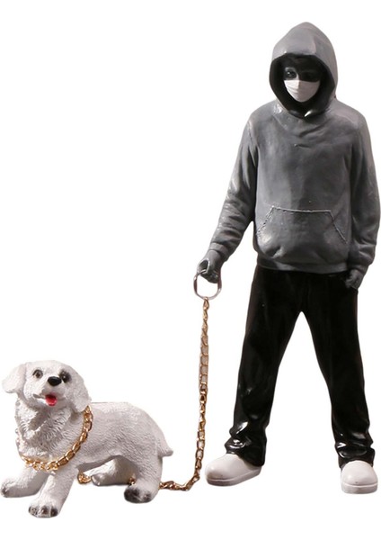 Reçine Figürinleri Soyut Insan Heykel Koleksiyonu Parti Köpekleri Heykel Gri (Yurt Dışından) indirimleri