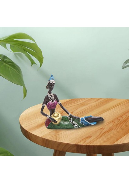 Nefis Afrika Heykel Tribal Bayan Kadın Heykelcik Reçine Heykeli Sanat Hediye B 16.5X6X15 cm (Yurt Dışından) indirimleri
