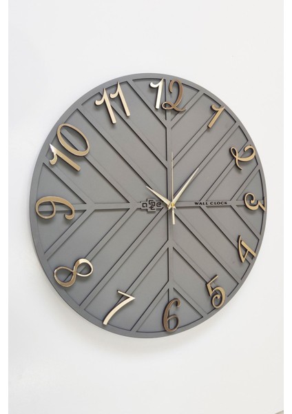 Endless Line Dekoratif Duvar Saati Antrasit & Gold 37X37CM Sessiz Mekanizma