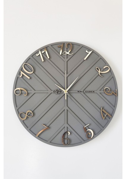 Endless Line Dekoratif Duvar Saati Antrasit & Gold 37X37CM Sessiz Mekanizma fiyatları