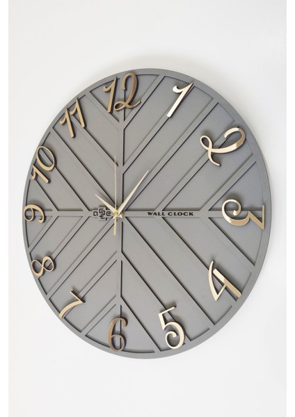 Endless Line Dekoratif Duvar Saati Antrasit & Gold 37X37CM Sessiz Mekanizma modelleri