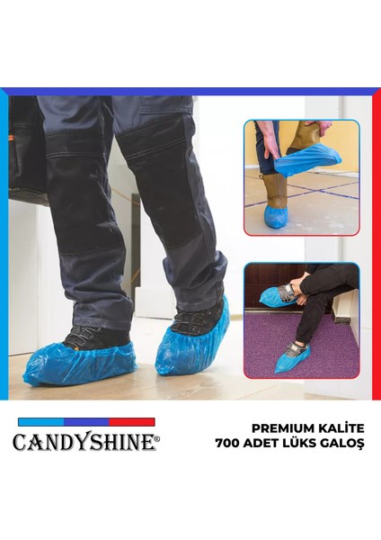 Premium Kalite Kalın Lüx Galoş 22 Micron 700 Adet (1000 Gr.) Mavi Galoş