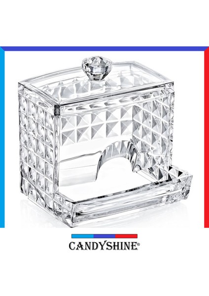 Candy Shine Diamond Premium Pamuklu Çubuk Organizer Modern Kozmetik Düzenleyici Şık Pamukluk Makyaj Organizer