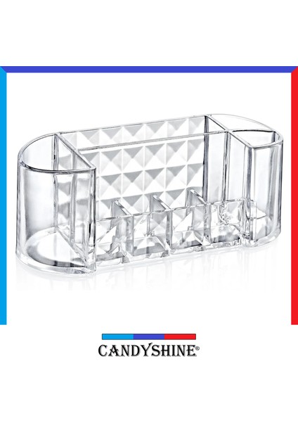 Candy Shine Diamond Premium Oval Makyaj Organizeri Modern Oval Kozmetik Düzenleyici Şık Makyaj Organizer