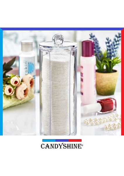 Candy Shine Premium Klasik Disk Pamukluk Organizer Modern Kozmetik Düzenleyici Şık Pamukluk Makyaj Organizer