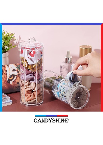 Candy Shine Premium Klasik Disk Pamukluk Organizer Modern Kozmetik Düzenleyici Şık Pamukluk Makyaj Organizer