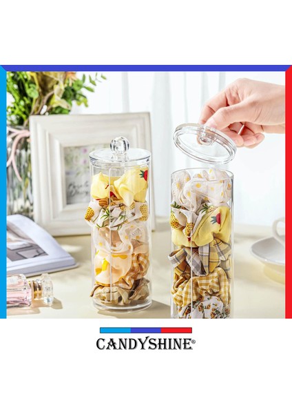 Candy Shine Premium Klasik Disk Pamukluk Organizer Modern Kozmetik Düzenleyici Şık Pamukluk Makyaj Organizer