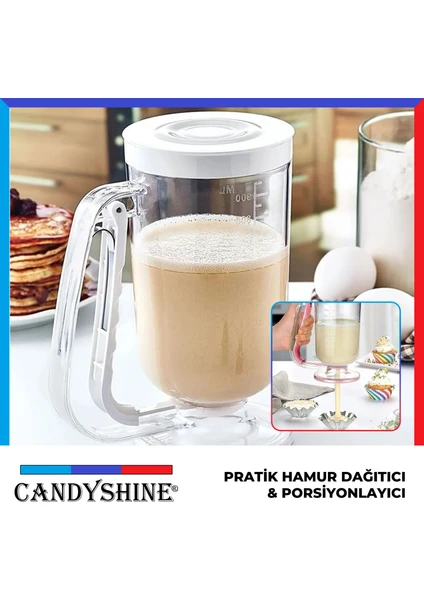 CandyShine Ölçekli Hamur Porsiyonlayıcı Pancake Krema Puding Akıtma Yardımcısı