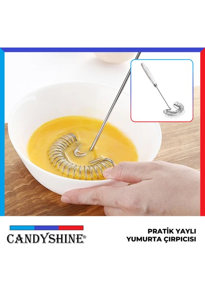 CandyShine Yaylı Yumurta Çırpıcısı Pratik Mutfak Gereci