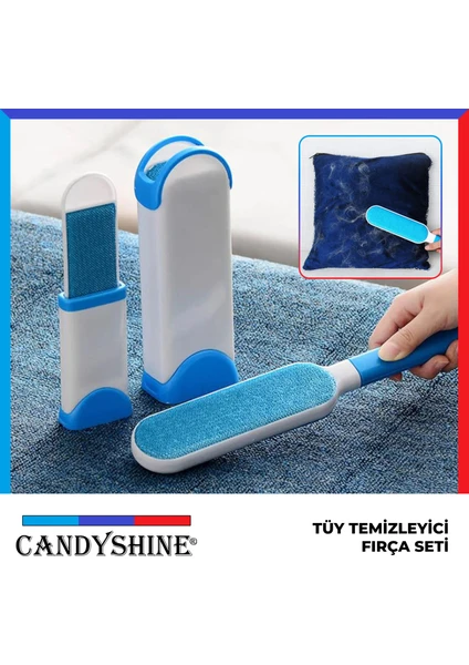 CandyShine Premium Kendini Temizleyen Mucize Tüy Toz Toplayıcı Fırça Seti Pratik Tüy Toz Toplama Aleti Uzun Ömürlü