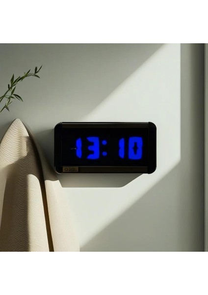 Dijital LED Duvar ve Masa Saati - Mavi (Kasa Ölçüsü: 16X40 Cm)