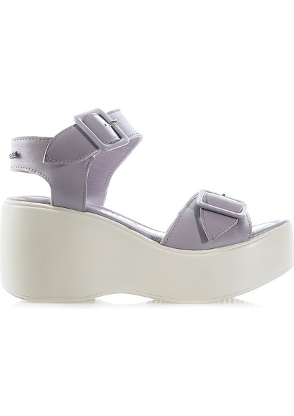 Kadın Hakiki Deri Dolgu Topuklu Comfort Günlük Sandalet (36-40) 24Y 2313101Y Z