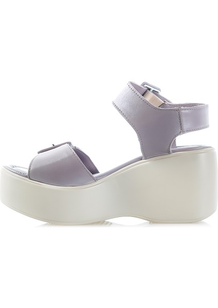 Kadın Hakiki Deri Dolgu Topuklu Comfort Günlük Sandalet (36-40) 24Y 2313101Y Z fiyatları