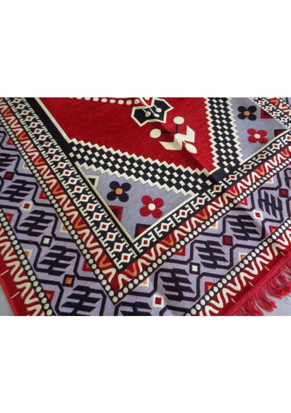 Düz Saçak Kırmızılı Anadolu Motifli Kilim, Kaliteli, Yıkanabilir, Kolay Temizlenen, Sıfır, Kilim 24