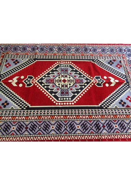 Düz Saçak Kırmızılı Anadolu Motifli Kilim, Kaliteli, Yıkanabilir, Kolay Temizlenen, Sıfır, Kilim 24