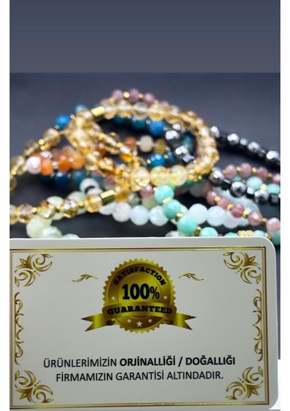 Sertifikalı Doğal Taş Erkek & Kadın Kaplangözü Taşı ve Hematit Özel Tasarım Hediye Bileklik