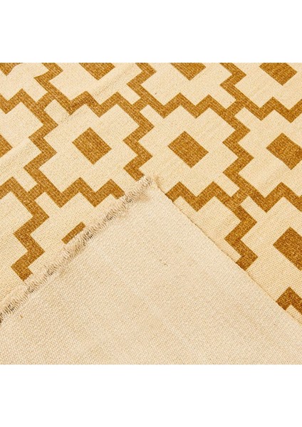 Tekno Trust Dikdörtgen Soft Kilim - Sarı - 160 x 230 cm Pamuk Polyester Sarı Makine Halısı Salon / Oturma Odası D