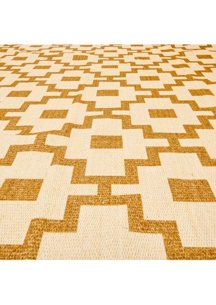 Tekno Trust Dikdörtgen Soft Kilim - Sarı - 160 x 230 cm Pamuk Polyester Sarı Makine Halısı Salon / Oturma Odası D