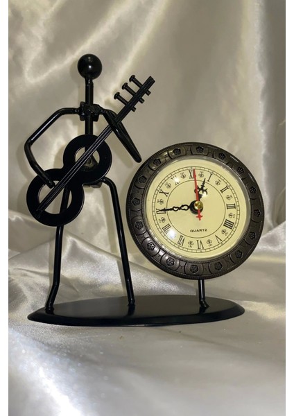 Müzisyen Metal Saat El Yapımı Büro Masa Saat Biblo Gitar fiyatları