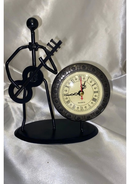 Müzisyen Metal Saat El Yapımı Büro Masa Saat Biblo Gitar modelleri