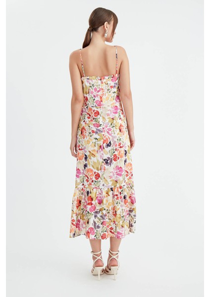 Çiçek Desen Ip Askılı Elbise fırsatları