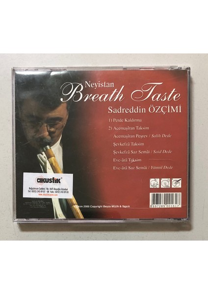 Sadreddin Özçimi Breath Taste Neyistan CD (Orjnal Dönem Baskı Cd) fiyatları