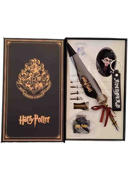 Harry Potter Divit Hokka Seti Tüy Kalemli Mürekkepli Anahtarlı Özel Kutulu Büyüleyici Vip Pro Set