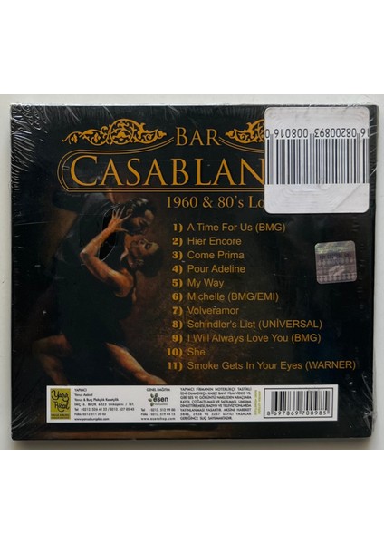 Casablanca 1960 & 80's Love Songs CD (Jelatininde Sıfır Orjnal Dönem Baskı Cd)