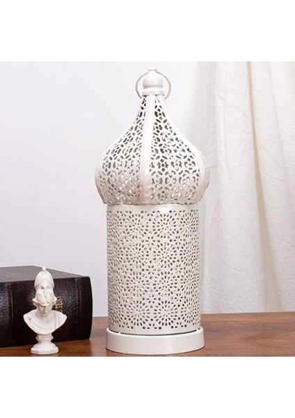Içi Boş Retro Fener Fas Boho Içi Boş Oyma Akülü Taşınabilir Masa Lambası Ev Dekor Için Romantik Atmosfer Işığı (Yurt Dışından)