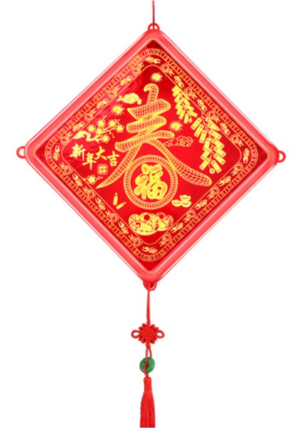 Yeni Yıl Süslemeleri Çin Fener Işıkları Mutlu LED Avizeler USB Arayüzü Pil Yok-1 (Yurt Dışından)