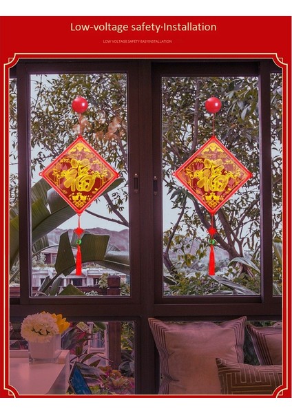 Yeni Yıl Süslemeleri Çin Fener Işıkları Mutlu LED Avizeler USB Arayüzü Pil Yok-1 (Yurt Dışından) modelleri