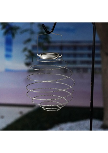 Güneş Enerjili LED Spiral Asma Işıklar Dış Aydınlatma Tel Fener Spiralight (Spiral Işık X4) Sıcak Beyaz (Yurt Dışından) fırsatları