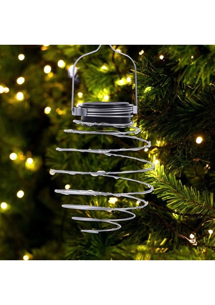 Güneş Enerjili LED Spiral Asma Işıklar Dış Aydınlatma Tel Fener Spiralight (Spiral Işık X4) Sıcak Beyaz (Yurt Dışından) indirimleri