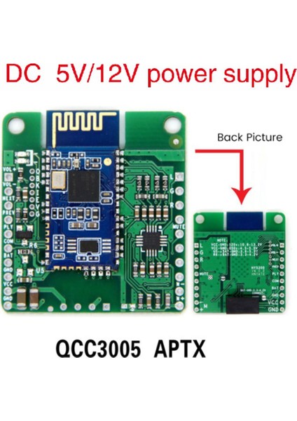 QCC3005 Bluetooth Ses Modülü Hifi Bluetooth 5.0 Alıcı Kayıpsız Ll Araba Bluetoot.h 5.0 Alıcı Kartı, No Dc (Yurt Dışından)