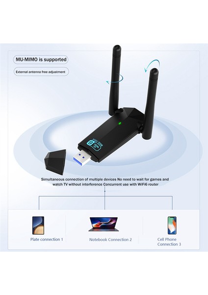 Wifi 6 USB Adaptörü Çift Bant AX1800M 2.4g/5ghz Kablosuz Ağ Kartı Usb3.0 Wifi Alıcı Verici (Yurt Dışından) indirimleri